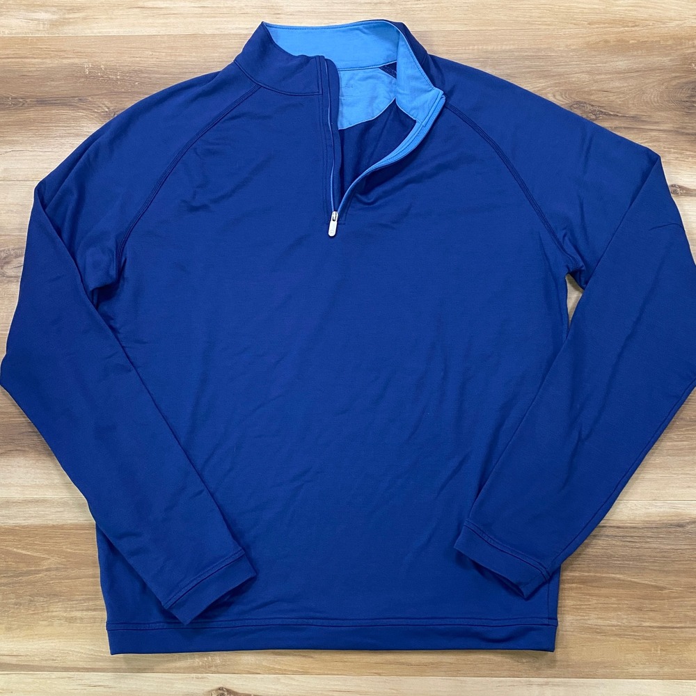 Peter Millar 1/4 Zip Pullover L Golf Activewear Lyocell Seaside Crown Sport
